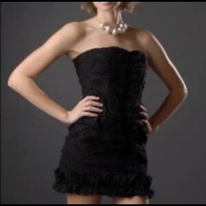 bb dakota Strapless lace black dress